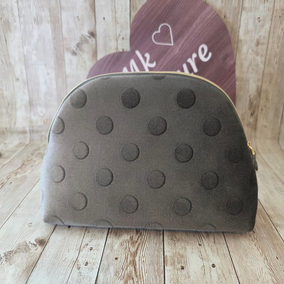 Kate Spade Gray Polka Dot Makeup Bag/Cosmetic Pouch - Picture 6 of 7